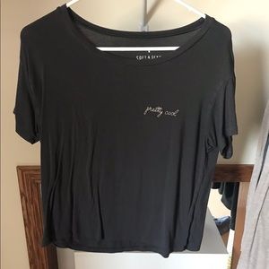 “Pretty cool” crop tee shirt